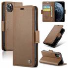 For iPhone 11 Pro CaseMe 023 Butterfly Buckle Litchi Texture RFID Anti-theft Leather Phone Case(Brown) - 1