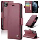 For iPhone 11 Pro CaseMe 023 Butterfly Buckle Litchi Texture RFID Anti-theft Leather Phone Case(Wine Red) - 1