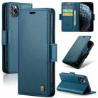 For iPhone 11 Pro CaseMe 023 Butterfly Buckle Litchi Texture RFID Anti-theft Leather Phone Case(Blue) - 1