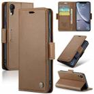 For iPhone XR CaseMe 023 Butterfly Buckle Litchi Texture RFID Anti-theft Leather Phone Case(Brown) - 1