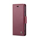 For iPhone SE 2022/SE 2020/6/7/8 CaseMe 023 Butterfly Buckle Litchi Texture RFID Anti-theft Leather Phone Case(Wine Red) - 2