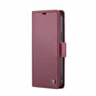 For iPhone 15 Pro Max CaseMe 023 Butterfly Buckle Litchi Texture RFID Anti-theft Leather Phone Case(Wine Red) - 2
