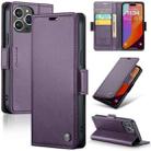 For iPhone 15 Pro Max CaseMe 023 Butterfly Buckle Litchi Texture RFID Anti-theft Leather Phone Case(Pearly Purple) - 1
