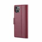 For iPhone 15 CaseMe 023 Butterfly Buckle Litchi Texture RFID Anti-theft Leather Phone Case(Wine Red) - 3