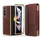 For Samsung Galaxy Z Fold4 Retro Thinking Series PC Shockproof Phone Case(Brown) - 1