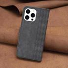 For iPhone 13 Pro Plaid Embossed Leather Phone Case(Black) - 3