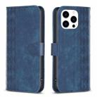 For iPhone 13 Pro Max Plaid Embossed Leather Phone Case(Blue) - 1