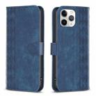 For iPhone 11 Pro Plaid Embossed Leather Phone Case(Blue) - 1