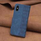 For iPhone XS Max Plaid Embossed Leather Phone Case(Blue) - 3