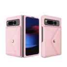 For Google Pixel Fold Litchi Texture Integrated Phone Case with Card Bag(Pink) - 1