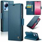 For Xiaomi 13 Lite CaseMe 023 Butterfly Buckle Litchi Texture RFID Anti-theft Leather Phone Case(Blue) - 1