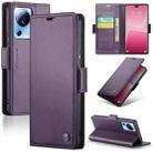 For Xiaomi 13 Lite CaseMe 023 Butterfly Buckle Litchi Texture RFID Anti-theft Leather Phone Case(Pearly Purple) - 1