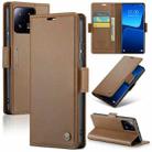 For Xiaomi 13 Pro CaseMe 023 Butterfly Buckle Litchi Texture RFID Anti-theft Leather Phone Case(Brown) - 1