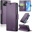 For Xiaomi Mi 11 Lite CaseMe 023 Butterfly Buckle Litchi Texture RFID Anti-theft Leather Phone Case(Pearly Purple) - 1