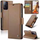 For Xiaomi 11T / 11T Pro CaseMe 023 Butterfly Buckle Litchi Texture RFID Anti-theft Leather Phone Case(Brown) - 1