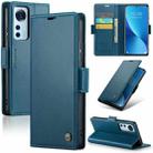 For Xiaomi 12 / 12X / 12S CaseMe 023 Butterfly Buckle Litchi Texture RFID Anti-theft Leather Phone Case(Blue) - 1