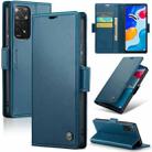 For Xiaomi Redmi Note 11S Global CaseMe 023 Butterfly Buckle Litchi Texture RFID Anti-theft Leather Phone Case(Blue) - 1