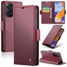 For Xiaomi Redmi Note 11 Pro Global CaseMe 023 Butterfly Buckle Litchi Texture RFID Anti-theft Leather Phone Case(Wine Red) - 1