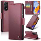 For Xiaomi Redmi Note 11 Pro 5G Global CaseMe 023 Butterfly Buckle Litchi Texture RFID Anti-theft Leather Phone Case(Wine Red) - 1