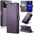 For Xiaomi Redmi Note 12 Pro 5G Global CaseMe 023 Butterfly Buckle Litchi Texture RFID Anti-theft Leather Phone Case(Pearly Purple) - 1