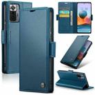 For Xiaomi Redmi Note 10 Pro 4G CaseMe 023 Butterfly Buckle Litchi Texture RFID Anti-theft Leather Phone Case(Blue) - 1