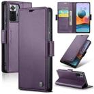 For Xiaomi Redmi Note 10 Pro 4G CaseMe 023 Butterfly Buckle Litchi Texture RFID Anti-theft Leather Phone Case(Pearly Purple) - 1