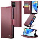 For Xiaomi Mi 10T 5G／10T Pro 5G CaseMe 023 Butterfly Buckle Litchi Texture RFID Anti-theft Leather Phone Case(Wine Red) - 1