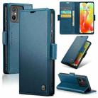 For Xiaomi Redmi 11A/12C CaseMe 023 Butterfly Buckle Litchi Texture RFID Anti-theft Leather Phone Case(Blue) - 1