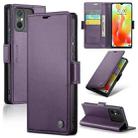 For Xiaomi Redmi 11A/12C CaseMe 023 Butterfly Buckle Litchi Texture RFID Anti-theft Leather Phone Case(Pearly Purple) - 1