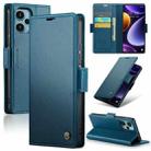 For Xiaomi Poco F5 5G/Redmi Note 12 Turbo 5G CaseMe 023 Butterfly Buckle Litchi Texture RFID Anti-theft Leather Phone Case(Blue) - 1