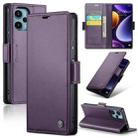 For Xiaomi Poco F5 5G/Redmi Note 12 Turbo 5G CaseMe 023 Butterfly Buckle Litchi Texture RFID Anti-theft Leather Phone Case(Pearly Purple) - 1