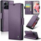 For Xiaomi Redmi Note 12 4G Global CaseMe 023 Butterfly Buckle Litchi Texture RFID Anti-theft Leather Phone Case(Pearly Purple) - 1