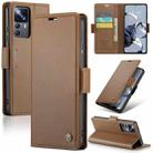 For Xiaomi 12T /12T Pro/Redmi K50 Ultra CaseMe 023 Butterfly Buckle Litchi Texture RFID Anti-theft Leather Phone Case(Brown) - 1