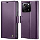 For Xiaomi 13T/13T Pro CaseMe 023 Butterfly Buckle Litchi Texture RFID Anti-theft Leather Phone Case(Pearly Purple) - 1