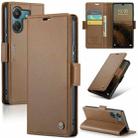 For Xiaomi Redmi 13C 4G / 13C 5G CaseMe 023 Butterfly Buckle Litchi Texture RFID Anti-theft Leather Phone Case(Brown) - 1