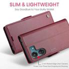 For Xiaomi Redmi 13C 4G / 13C 5G CaseMe 023 Butterfly Buckle Litchi Texture RFID Anti-theft Leather Phone Case(Wine Red) - 2