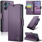 For Xiaomi Redmi 13C 4G / 13C 5G CaseMe 023 Butterfly Buckle Litchi Texture RFID Anti-theft Leather Phone Case(Pearly Purple) - 1