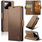 For Xiaomi 14 Pro CaseMe 023 Butterfly Buckle Litchi Texture RFID Anti-theft Leather Phone Case(Brown) - 1