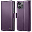 For Xiaomi Poco C65 4G CaseMe 023 Butterfly Buckle Litchi Texture RFID Anti-theft Leather Phone Case(Pearly Purple) - 1