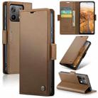 For Xiaomi Redmi Note 13 5G CaseMe 023 Butterfly Buckle Litchi Texture RFID Anti-theft Leather Phone Case(Brown) - 1