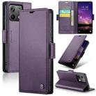 For Xiaomi Redmi Note 13 5G CaseMe 023 Butterfly Buckle Litchi Texture RFID Anti-theft Leather Phone Case(Pearly Purple) - 1