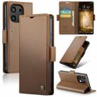 For Xiaomi Redmi Note 13 4G CaseMe 023 Butterfly Buckle Litchi Texture RFID Anti-theft Leather Phone Case(Brown) - 1