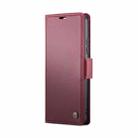 For Xiaomi Redmi Note 13 Pro 4G CaseMe 023 Butterfly Buckle Litchi Texture RFID Anti-theft Leather Phone Case(Wine Red) - 2