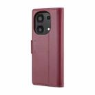 For Xiaomi Redmi Note 13 Pro 4G CaseMe 023 Butterfly Buckle Litchi Texture RFID Anti-theft Leather Phone Case(Wine Red) - 3