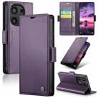 For Xiaomi Redmi Note 13 Pro 4G CaseMe 023 Butterfly Buckle Litchi Texture RFID Anti-theft Leather Phone Case(Pearly Purple) - 1