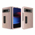 For Google Pixel Fold Litchi Texture Integrated Shockproof Phone Case with Holder(Gold) - 1