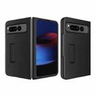 For Google Pixel Fold Litchi Texture Integrated Shockproof Phone Case with Holder(Black) - 1