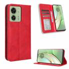 For Motorola Edge 40 Magnetic Buckle Retro Texture Leather Phone Case(Red) - 1