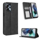 For Motorola Moto G53 / G13 Magnetic Buckle Retro Texture Leather Phone Case(Black) - 1