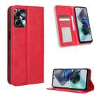 For Motorola Moto G53 / G13 Magnetic Buckle Retro Texture Leather Phone Case(Red) - 1